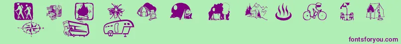 Aezcamping Font – Purple Fonts on Green Background