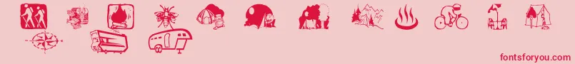 Aezcamping Font – Red Fonts on Pink Background