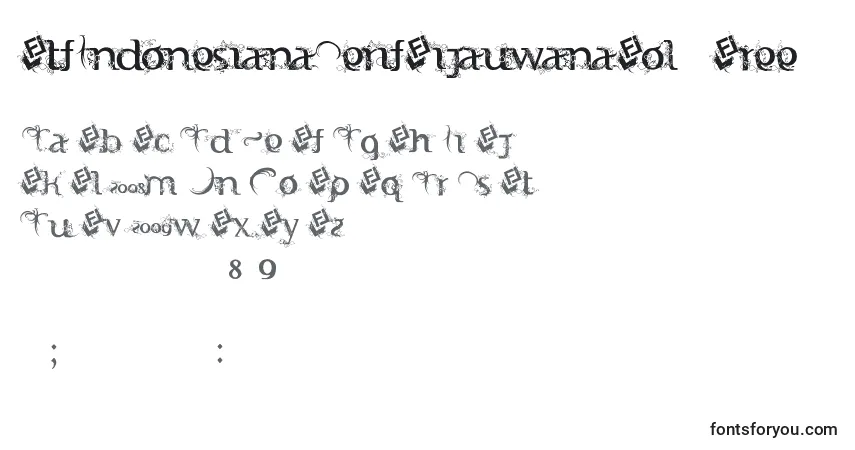 Schriftart FtfIndonesianaSerifHijauwanaVol.2Free – Alphabet, Zahlen, spezielle Symbole