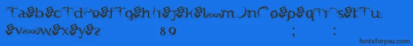 FtfIndonesianaSerifHijauwanaVol.2Free Font – Black Fonts on Blue Background