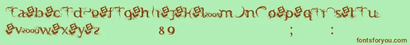 FtfIndonesianaSerifHijauwanaVol.2Free Font – Brown Fonts on Green Background