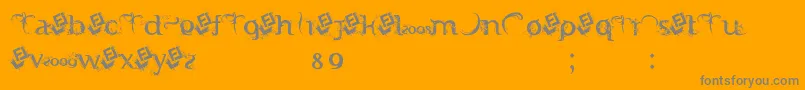 フォントFtfIndonesianaSerifHijauwanaVol.2Free – オレンジの背景に灰色の文字