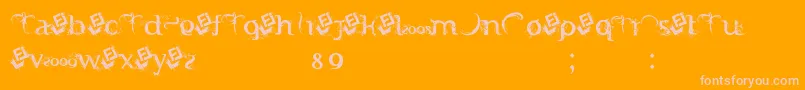 FtfIndonesianaSerifHijauwanaVol.2Free-Schriftart – Rosa Schriften auf orangefarbenem Hintergrund