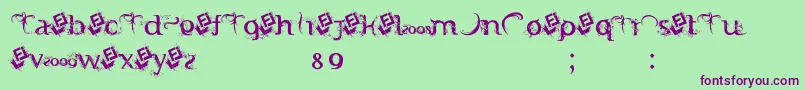 FtfIndonesianaSerifHijauwanaVol.2Free Font – Purple Fonts on Green Background