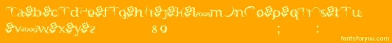 FtfIndonesianaSerifHijauwanaVol.2Free Font – Yellow Fonts on Orange Background