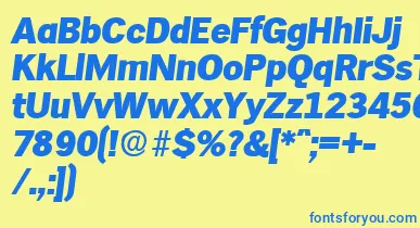 HamburgExtraboldita font – Blue Fonts On Yellow Background