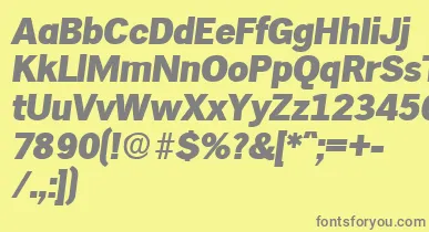 HamburgExtraboldita font – Gray Fonts On Yellow Background