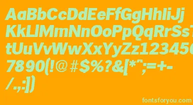 HamburgExtraboldita font – Green Fonts On Orange Background