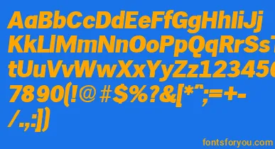 HamburgExtraboldita font – Orange Fonts On Blue Background