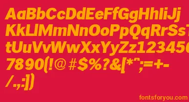 HamburgExtraboldita font – Orange Fonts On Red Background