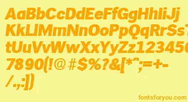 HamburgExtraboldita font – Orange Fonts On Yellow Background
