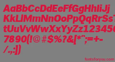 HamburgExtraboldita font – Red Fonts On Gray Background