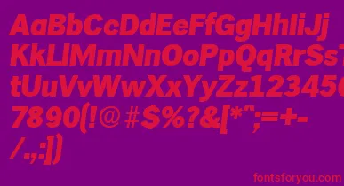 HamburgExtraboldita font – Red Fonts On Purple Background