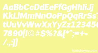 HamburgExtraboldita font – White Fonts On Yellow Background