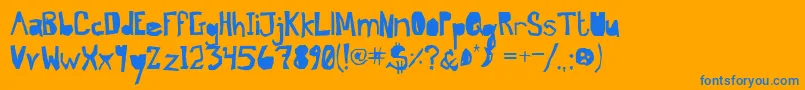 More about BrandNewDayMidnight Font BrandNewDayMidnight Font – Blue Fonts on Orange Background