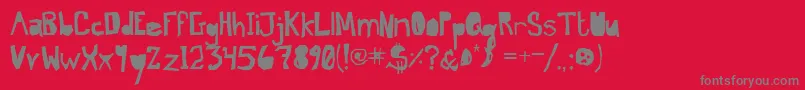 フォントBrandNewDayMidnight – 赤い背景に灰色の文字