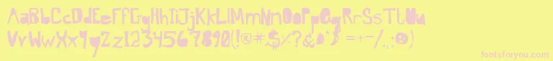 Шрифт BrandNewDayMidnight – розовые шрифты на жёлтом фоне