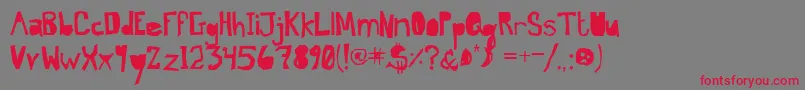 フォントBrandNewDayMidnight – 赤い文字の灰色の背景