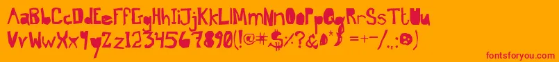 fuente BrandNewDayMidnight – Fuentes Rojas Sobre Fondo Naranja
