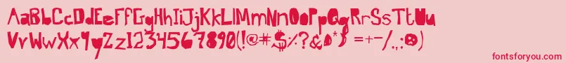 BrandNewDayMidnight Font – Red Fonts on Pink Background