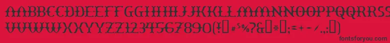 Yawnovision Font – Black Fonts on Red Background