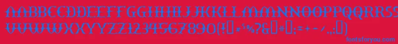 Yawnovision Font – Blue Fonts on Red Background