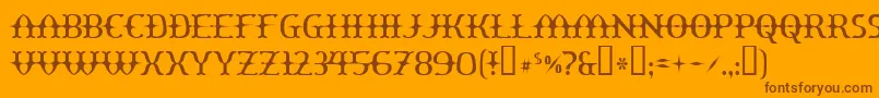 Yawnovision Font – Brown Fonts on Orange Background