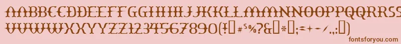 Yawnovision Font – Brown Fonts on Pink Background