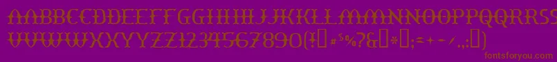 Yawnovision Font – Brown Fonts on Purple Background
