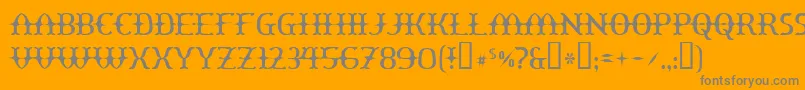 フォントYawnovision – オレンジの背景に灰色の文字