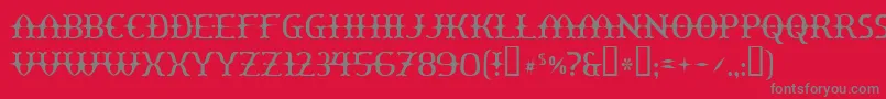 Yawnovision Font – Gray Fonts on Red Background