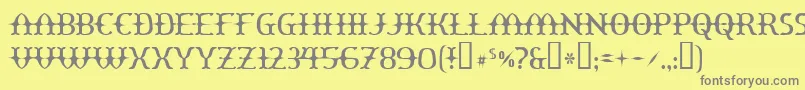 Yawnovision Font – Gray Fonts on Yellow Background