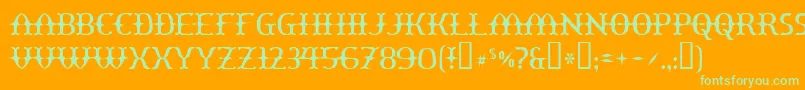 Yawnovision Font – Green Fonts on Orange Background