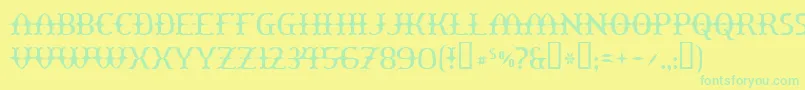 Yawnovision Font – Green Fonts on Yellow Background