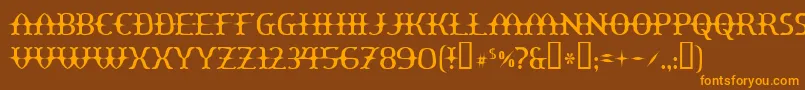 Yawnovision Font – Orange Fonts on Brown Background