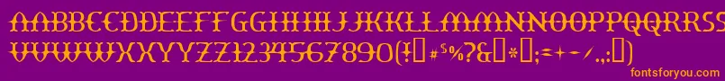 Yawnovision Font – Orange Fonts on Purple Background