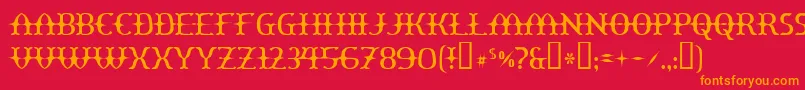 Yawnovision Font – Orange Fonts on Red Background