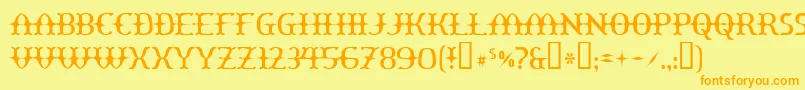Yawnovision Font – Orange Fonts on Yellow Background
