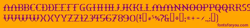 Yawnovision Font – Purple Fonts on Orange Background
