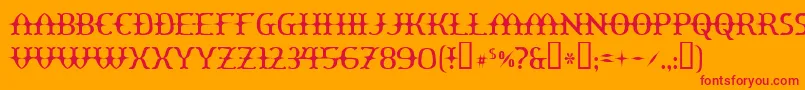 Yawnovision Font – Red Fonts on Orange Background