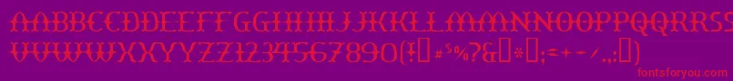 Yawnovision Font – Red Fonts on Purple Background