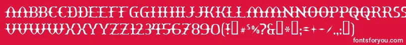 フォントYawnovision – 赤い背景に白い文字