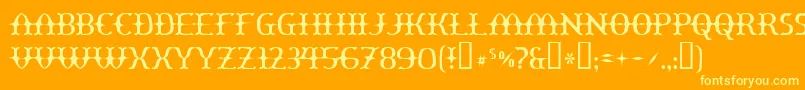 Yawnovision Font – Yellow Fonts on Orange Background