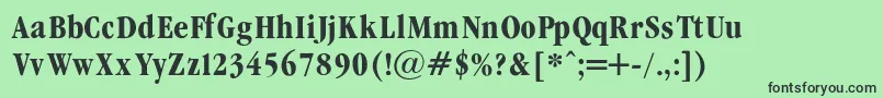 GaramondCondencedBold Font – Black Fonts on Green Background