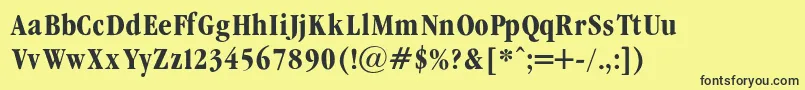 GaramondCondencedBold Font – Black Fonts on Yellow Background