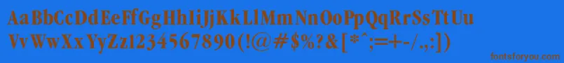 GaramondCondencedBold Font – Brown Fonts on Blue Background