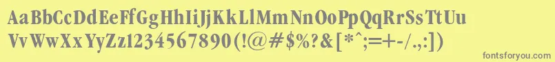 GaramondCondencedBold Font – Gray Fonts on Yellow Background