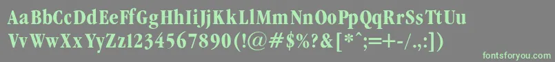 GaramondCondencedBold Font – Green Fonts on Gray Background