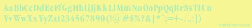 GaramondCondencedBold Font – Green Fonts on Yellow Background