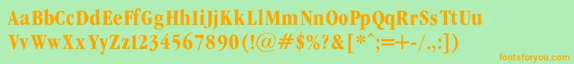 GaramondCondencedBold Font – Orange Fonts on Green Background